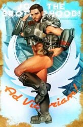 1boy advertisement ass bara crystal_fae fallout fallout_4 gay itsprecioustime male male_only muscular original paladin_danse solo video_games