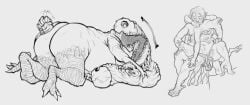 2boys anal_insertion anonymous_artist autofellatio autofellatio_while_penetrated body_horror dildo gore guro larry_(look_outside) look_outside male male_only monster multi_genitalia multi_limb multi_penis mutant stretchface teratophilia