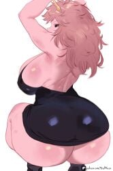 1girls ass black_dress black_sclera boku_no_hero_academia duffmox fat_ass female_only high_heels huge_ass large_breasts long_hair looking_at_viewer looking_back mina_ashido mina_ashido_curvy_(meme) mina_ashido_time-skip my_hero_academia pink_hair pink_skin post-timeskip squatting thick thick_ass thick_thighs wide_hips yellow_eyes