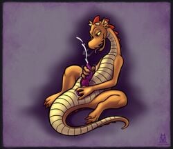 anthro anus breath chip_'n_dale_rescue_rangers cum disney dragon dtz_(cdrr) ejaculation erection fingering lichfang male male_only masturbation penis purple_background scalie simple_background solo tongue tongue_out