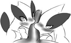 anthro big_penis bisexual blush breasts collaborative_fellatio erection eyelashes fellatio female group group_sex looking_at_viewer lugia male nintendo oral penis pokemon pokemon_(species) pov seii3 sex straight threesome vein veiny_penis yaoi zxx3