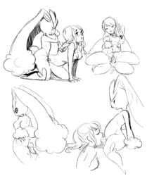 all_fours anus ass black_sclera breasts closed_eyes collage commentary cowgirl_position fellatio female leg_lift long_hair looking_back lopunny monochrome motion_lines nipples nude nurse-aurororora open_mouth oral original penetration penis pokemon pokemon_(species) pokephilia sequential sex sketch spread_ass spread_legs straight testicles trainer-liviann uncensored vaginal_penetration