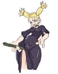 blush broomstick cameltoe curvy female_masturbation jujutsu_kaisen looking_down naughty_face nipple_bulge nishimiya_momo open_mouth perky_breasts smile thick_thighs umkia upper_teeth upper_teeth_only voluptuous vulva wide_hips