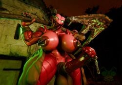 3d animal_genitalia animal_penis avarice_(ruby76) axe baron_of_hell baron_of_hell_(doom) baroness_of_hell bodily_fluids breasts demon doom_(series) equine_genitalia equine_penis futanari genital_fluids genitals glowing glowing_eyes hi_res id_software looking_at_viewer microsoft night nipple_piercing nipple_ring nipples penis piercing precum ring_piercing xenomaker_(artist)