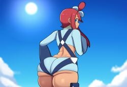 1girls ai_generated ass big_ass big_breasts big_butt female game_freak huge_ass large_breasts mullon nintendo novelai pokemon pokemon_ss skyla_(pokemon) solo solo_female solo_focus