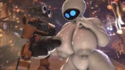 3d 3d_(artwork) big_balls big_breasts big_nipples big_penis blue_eyes edit eve_(wall-e) huge_breasts huge_cock huge_cock rayhuma robot robot_girl robot_humanoid sound tagme video wall-e wall-e_(character) white_body