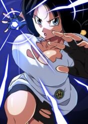 breasts cleavage damaged_clothes damaged_clothing dragon_ball dragon_ball_z etzel female videl