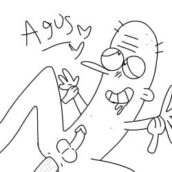 agus999 black_and_white doodle drool gay highres monochrome non-web_source off-topic penis sex tagme toony yaoi