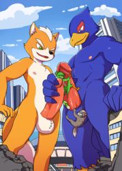 armpits canine city destruction erection falco_lombardi fox fox_mccloud frottage lime_ade macro male male_only mammal manmosu_marimo micro nevrean nintendo penis sex star_fox video_games wolf wolf_o'donnell