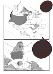 anthro big_penis bones_in_feces canid canine canis cum death_(puss_in_boots) disposal ejaculation fatal_vore furry kitty_softpaws nirot1_(artist) penis puss_in_boots_(dreamworks) scat toilet toilet_use vore wolf
