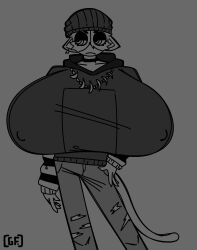 angry angry_face anthro big_breasts breasts breasts_bigger_than_head cat_ears cat_tail emo emotionless felid feline feline_humanoid female fortnite fortnite:_battle_royale ghostfuckrr goth huge_breasts hyper_breasts meow_skulls meow_skulls_(fortnite)
