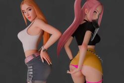 3d ai ai_art ai_generated ass ass_focus breasts butt cameltoe clothed clothed_female clothing dancing epic_games female female_only fortnite fortnite:_battle_royale human_female ice_spice ice_spice_(fortnite) kpop_demon_hunters light-skinned_female light_skin long_hair looking_at_viewer looking_back mira_(kpop_demon_hunters) mp4 orange_hair pink_hair pink_thong shaking_ass shorts swaying_ass tagme tease teasing thighs turning_around twintails video