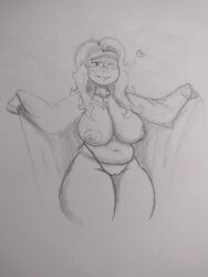 alienagoldie alva_the_witch big_breasts breasts first_porn_of_character flashing_breasts long_hair lucky_tower nipples panties sketch studio_seufz thick_thighs unibrow wavy_hair wink winking_at_viewer