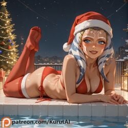 ahsoka_tano ai_generated bell bikini blue_eyes bobblehat box breasts candy_cane champagne champagne_flute christmas christmas_lights christmas_ornaments cleavage constellation feet feet_up female fireworks galaxy gift gift_box hat kurutai legs_up looking_at_viewer lying medium_breasts merry_christmas milky_way moonlight multicolored_hair on_stomach open_mouth open_window ornament red_bikini red_bra red_capelet red_gloves red_headwear red_legwear red_panties sack santa_bikini santa_hat side-tie_bikini smile snow snowflake_hair_ornament snowflake_print snowflakes snowing snowman solo star_(sky) star_(symbol) star_wars swimsuit the_pose thighhighs wine_glass wreath