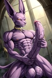 ai_generated beerus big_balls big_penis excessive_size long_penis veins_on_dick veiny_penis