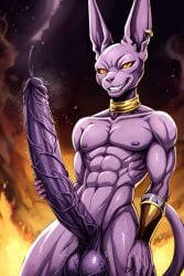 ai_generated beerus big_balls big_penis dragon_ball_super excessive_size hyper_penis long_penis muscular solo_male veins_on_dick veiny_balls veiny_penis