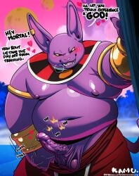 2024 anthro areola armband armor balls bedroom_eyes belly belly_overhang big_balls big_belly big_penis blush bodily_fluids bottomwear bottomwear_down bracers breath champa claws clothed clothing cockslap deity domestic_cat dragon_ball dragon_ball_super ear_piercing ear_ring emanata english_text erection felid feline felis foreskin front_view genital_fluids genitals glans gold_(metal) hairless hairless_cat heart_symbol hi_res humanoid inviting kamudragon looking_at_viewer male mammal moobs motion_lines narrowed_eyes navel nipples onomatopoeia open_mouth open_smile outside overweight overweight_anthro overweight_male partially_clothed penis piercing precum presenting presenting_penis ring_piercing saggy_balls seductive shorts shorts_down signature slap smile solo sound_effects sphynx_(cat) standing talking_to_viewer teeth text tongue topless topless_anthro topless_male unretracted_foreskin url vein veiny_penis