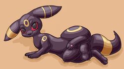 2016 animal_genitalia balls big_balls big_sheath eeveelution fan_character feral flygon_(artist) fully_sheathed fur furry_ears furry_tail lumpsofcole male_only nintendo pokemon quasarbre red_sclera sheath tail umbreon video_games