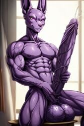 ai_generated beerus big_balls big_penis cocky69 dragon_ball_super excessive_size hyper_penis long_penis muscular veins_on_dick veiny_balls veiny_muscles veiny_penis