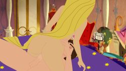 1boy 1girls accurate_art_style ass bedroom blonde_hair canon_couple closed_eyes cowgirl_position disney disney_channel disney_princess eugene_fitzherbert female hands_on_hips long_hair male mehefin013 nude penis rapunzel self_upload sex tangled tangled:_the_series viewed_from_behind wedding_night