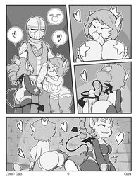 1boy 2girls armor ass big_breasts breasts buttjob closed_eyes comic crown ear_piercing facesitting female garabatoz goblin goblin_female goblin_princess_(towergirls) greyscale group group_sex hair headgear heart helmet huge_breasts human humanoid imp imp_princess_(towergirls) knight larger_male male mammal monochrome page_1 paizuri pasties penetration penis piercing pointy_ears princess reverse_spitroast royalty sex shortstack size_difference smaller_female spade_tail speech_bubble spoken_heart star straight threesome tongue tongue_out towergirls wings