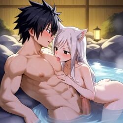 ai_generated carla_(fairy_tail) fairy_tail gray_fullbuster hot_spring night sex