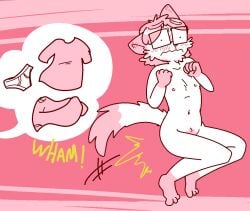 1boy anthro blush embarrassed furry male nude pubic_hair tagme tethyss