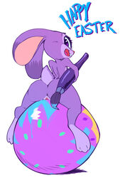 anthro disney easter egg female holidays judy_hopps lagomorph looking_back mammal nude pussy rabbit sitting sitting_on_egg solo thefuckingdevil zootopia