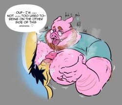 2024 2boys anthro anthro_on_anthro areola australian_cattle_dog balls bandit_heeler barazoku beard big_muscles big_pecs big_penis bluey_(series) blush bodily_fluids body_hair canid canine canis cattledog chest_hair clothed clothed/nude clothing crossover daddy_pig dialogue domestic_dog domestic_pig drooling duo english_text erection eyebrows eyewear facial_hair gay genitals glans glasses grey_background heart_symbol herding_dog humanoid_genitalia humanoid_penis lakingmoxxie looking_pleasured male male/male mammal mature_anthro mature_male motion_lines muscular muscular_anthro muscular_male musk narrowed_eyes nipples nude onomatopoeia open_mouth pastoral_dog pec_grab pec_play pec_squeeze pecjob pecs penile penis peppa_pig profanity pubes raised_clothing raised_shirt raised_topwear saliva sex shirt simple_background solo_focus sound_effects suid suine sus_(pig) sweat teeth text tongue tongue_out topwear vein