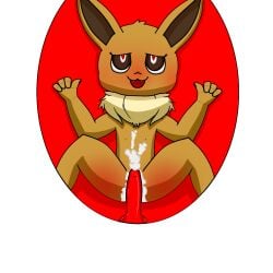 1:1 alpha_channel bodily_fluids brown_body brown_fur cum cummed_on eevee female fur generation_1_pokemon genital_fluids heart_eyes heart_symbol hi_res humanoid male male/male nintendo pokemon pokemon_(species) solo