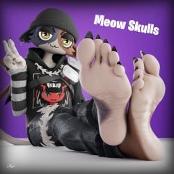 female_only foot_fetish foot_focus fortnite fortnite:_battle_royale furry kenaga kenuwu meow_skulls meow_skulls_(fortnite) meowskulls