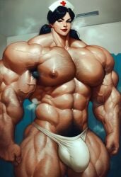 1boy abs ai_generated ambush_(trap) armpit_hair bara barechested biceps black_hair boy boy_tits bulge chest_hair civitai feet_out_of_frame genderswap_(ftm) hairy_armpits hairy_chest hairy_legs large_pectorals leg_hair looking_at_viewer low_twintails male male_nipples male_only man_boobs man_nipples man_tits manly mature_male muscles muscular muscular_male navel navel_hair nipples nurse nurse_cap original_character pecs pectorals penis_bulge pubic_hair pubic_hair_peek red_lips room rule_63 sewoh26 shirtless shirtless_male smile solo solo_focus solo_male sweat thick_arms thick_thighs thighs topless topless_male twintails underwear underwear_only veins white_underwear