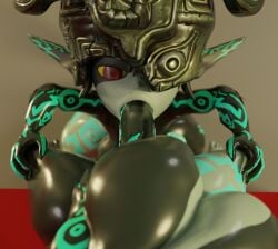 3d big_ass big_balls big_breasts blowjob dark_skin deepthroat doppelganger fellatio female futa_on_female futanari huge_ass huge_breasts huge_cock midna nipples pov self_upload selfcest shortstack the_legend_of_zelda xeixis