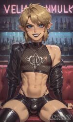 ai_generated anime_style breath_of_the_wild club crossdressing femboy goth link linked002 sissy the_legend_of_zelda thong vintage