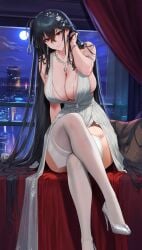 ai_generated artist_request azur_lane bedroom big_ass big_breasts high_heels lavender lavenderquartz taihou_(azur_lane)