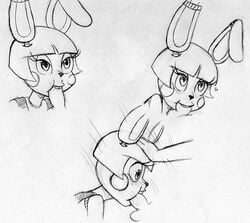 animatronic balls black_and_white blush buckteeth cute deep_throat duo faceless_male fellatio five_nights_at_freddy's five_nights_at_freddy's_2 girly hand_on_head heart human inkyfrog lagomorph machine male mammal monochrome oral penis rabbit robot sex surprised teeth toy_bonnie_(fnaf) video_games yaoi