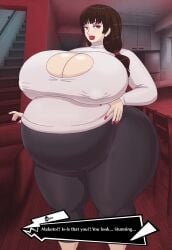 1girls asian asian_female ass_bigger_than_head atlus big_ass big_belly big_breasts breasts_bigger_than_head brown_hair cleavage cleavage_cutout female female_only huge_ass huge_belly huge_breasts hyper_belly hyper_breasts hyper_pregnancy large_ass large_breasts makoto_niijima milf nipple_bulge obese persona persona_5 pregnant pregnant_belly pregnant_female red_eyes saturnxart solo solo_female thick_thighs wide_hips