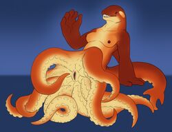 1girls anthro breasts cephalopod cetacean crotch_tentacles delphinoid female hybrid mammal marine mollusk nipples oceanic_dolphin orange_body orca pussy scylla solo tentacle toothed_whale yaroul