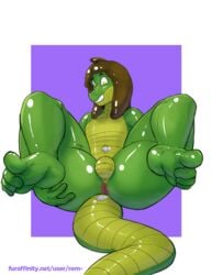 2016 alligator anus ass balls barefoot blush bulge foot_focus fur furry furry_only gay girly hair inflatable male male_only nude null_bulge reptile rubber russie scalie shiny simple_background smile solo squeakyrem teeth yaoi yellow_eyes