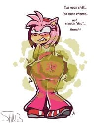 amy_rose big_butt fart fart_cloud fart_fetish farting furry furry_only gas gassy gassy_female hedgehog pornshlub smelly sonic_(series) sonic_riders sonic_the_hedgehog_(series) stinky sweaty_face talking text white_background