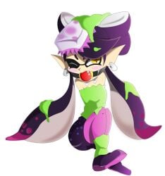 ball_gag blush blush bondage bondage bound boundlightning callie_(splatoon) gag gagged nintendo one_eye_closed splatoon splatoon_(series) submissive submissive_female