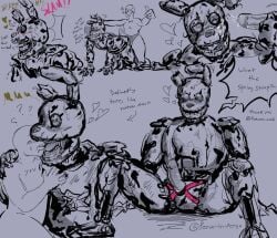 2023 ambiguous_gender ambiguous_penetration anthro anthro_focus anthro_only bigger_male cracked_skin cum cum_on_face cumming digital_media_(artwork) dildo drool drooling ejaculating_cum ejaculation english english_text exposed_endoskeleton five_nights_at_freddy's five_nights_at_freddy's_3 gay heart-shaped_pupils kissing lagomorph lagomorph_humanoid leporid leporid_humanoid male male_anthro male_focus monster orgasm penis pergo_(artist) rabbit scottgames sex sex_toy springtrap_(fnaf) text tongue tongue_kiss