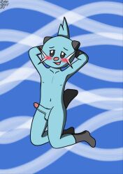 anthro blush brokenrekordbro dewott digital_media_(artwork) furry looking_at_viewer male male_only penis pokémon_(species) pokemon pokemon_(species) tagme