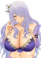 alternate_costume bikini breasts camilla_(fire_emblem) camilla_(summer)_(fire_emblem) female female_only fire_emblem fire_emblem_fates fire_emblem_heroes genm7 nintendo official_alternate_costume purple_bikini purple_swimsuit solo swimsuit