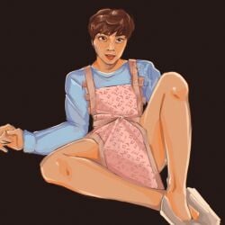 apron asian boner_under_clothes cpop feminine_male kpop legs_apart mandopop nct precum semi_realistic singer wafflesbun wayv xiaojun