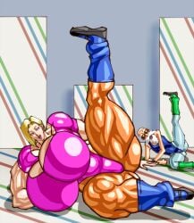 1boy 1boy1girl 1girls 1male android_18 big_breasts blonde_female blonde_hair breasts breasts_bigger_than_head cleavage dragon_ball dragon_ball_z exercise female giant_breasts gigantic_breasts huge_breasts large_breasts male massive_breasts master_roshi muscle muscles muscular muscular_arms muscular_body muscular_female muscular_legs muscular_thighs negoto_(nego6) old_man older_male tagme thick_thighs thighs tight_clothing