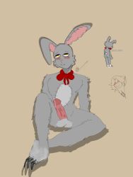 anthro background bunny bunny_ears demon furry furry_demon mr._hopp mr._hopp's_playhouse mr_hopps_playhouse no_human precum sitting_on_floor smug_face yellow_eyes