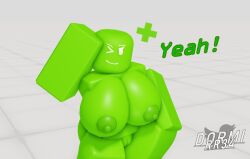 1girls 3d big_breasts crimstuff green_skin miiverse nintendo pupilless_eyes roblox robloxian rule_63 tagme watermark yeah!_(miiverse)