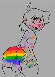 anus anus_focus anus_peek ass ass_focus balls blush blushed blushed_face blushed_male blushing_male blushing_profusely body_paint body_painting bodypaint cybertoxin femboy femboy_only flaccid flaccid_cock flaccid_penis fully_naked fully_nude gay gay_male grabbing grabbing_ass grabbing_cheek huge_ass looking_at_viewer looking_back looking_back_at_viewer monochrome_background niko_(cybertoxin) oc original_character original_characters paint paint_on_ass paint_on_body paint_on_face paint_on_self painted painted_butt painted_face painting penis pride pride_color_flag pride_colors pride_flag pride_month showing showing_anus showing_ass showing_off showing_off_ass solo solo_focus solo_male