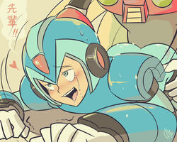 2boys armor ass blush happy_sex male_only mega_man mega_man_x multiple_boys naughty_face saliva sex tagme x_(mega_man) yaoi zero_(mega_man)